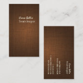 Carte De Visite PixDezines faux lin espresso brun (Devant / Derrière)