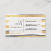 Carte De Visite PixDezines faux or+bandes argent (Dos)