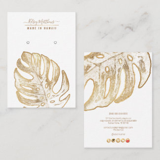 Carte De Visite PixDezines Faux Or Feuilles Tropicales Boucles d'o