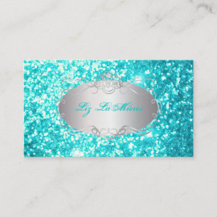 Carte De Visite PixDezines Faux Parties scintillant Aqua Blue