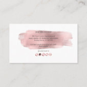 Carte De Visite PixDezines Faux Rose Gold Brush Stroke (Dos)