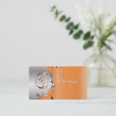 Carte De Visite PixDezines Filigree+tourbillons/argent+tangerine t (Debout devant)