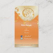 Carte De Visite PixDezines Filigree+tourbillons/or+orange/do-it-yo (Dos)
