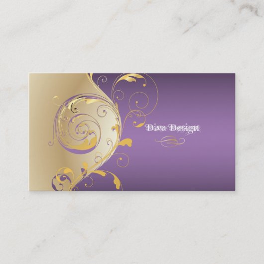 Carte De Visite PixDezines Filigree+tourbillons/or+violet/DO-IT-YO (Devant)