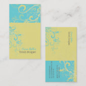 Carte De Visite PixDezines Flèches /lemon+aqua (Devant / Derrière)