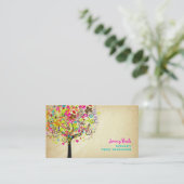 Carte De Visite PixDezines fleurs printanières/bordures d'arbres  (Debout devant)