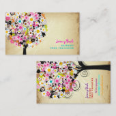 Carte De Visite PixDezines fleurs printanières/bordures d'arbres  (Devant / Derrière)