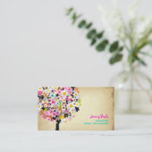 Carte De Visite PixDezines fleurs printanières/bordures d'arbres  (Debout devant)