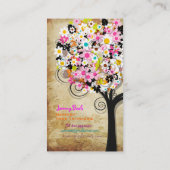 Carte De Visite PixDezines fleurs printanières/bordures d'arbres  (Dos)