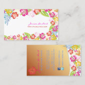 Carte De Visite PixDezines, fleurs tropicales rétro audacieuses/st (Devant / Derrière)