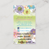 Carte De Visite PixDezines, fleurs tropicales rétro/couleur DO-IT- (Dos)