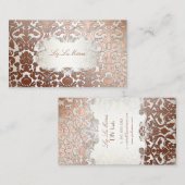 Carte De Visite PixDezines flora damask/faux cuivre (Devant / Derrière)