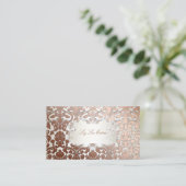 Carte De Visite PixDezines flora damask/faux cuivre (Debout devant)