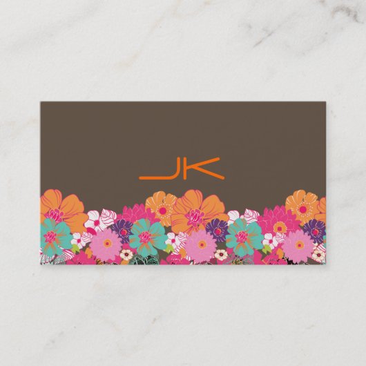 Carte De Visite PixDezines Flore rétro ~ Alegre/do-it-yourself arr (Devant)