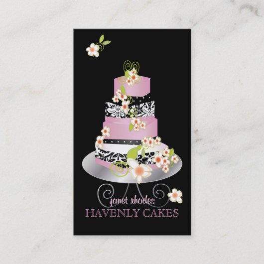 Carte De Visite PixDezines fondant rose gâteau mariage/do-it-yours (Devant)