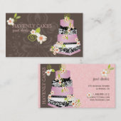Carte De Visite PixDezines fondant rose mariage gâteau/boulangerie (Devant / Derrière)
