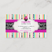 Carte De Visite PixDezines fraises tourbillons cupcake+stripes (Dos)