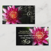 Carte De Visite PixDezines Fuschia lotus + tourbillons de nacre (Devant / Derrière)