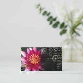 Carte De Visite PixDezines Fuschia lotus + tourbillons de nacre (Debout devant)