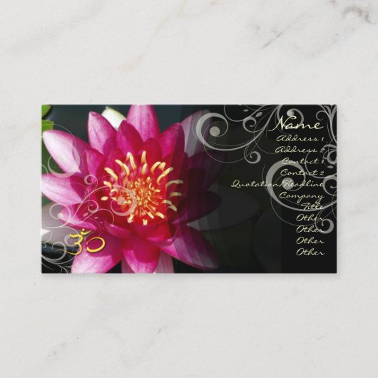 Carte De Visite PixDezines Fuschia lotus + tourbillons de nacre (Devant)