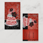 Carte De Visite PixDezines gâteau de velours rouge /pâtisserie (Devant / Derrière)