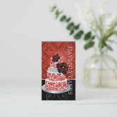 Carte De Visite PixDezines gâteau de velours rouge /pâtisserie (Debout devant)