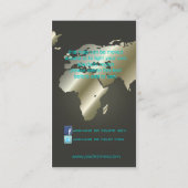 Carte De Visite PixDezines Go Global/World Map/Faux Metallic (Dos)