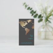 Carte De Visite PixDezines Go Global/World Map/Faux Metallic (Debout devant)