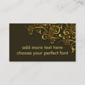 Carte De Visite PixDezines Grilles de fer dorées/chocolat noir/or (Dos)