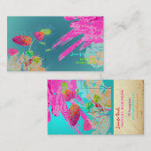 Carte De Visite PixDezines Grunge Floral ♥ (Devant / Derrière)