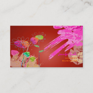 Carte De Visite PixDezines Grunge Floral ♥