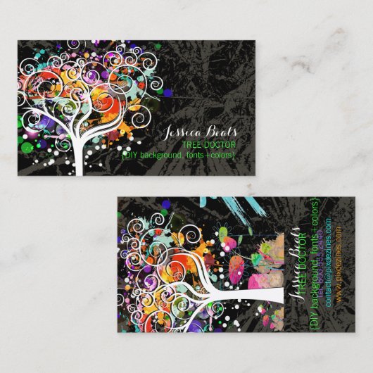 Carte De Visite PixDezines Grunge Tree Trimmers ♥ (Devant / Derrière)