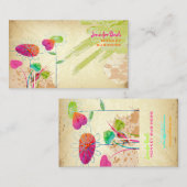 Carte De Visite PixDezines Grunge Vintage Floral    (Devant / Derrière)