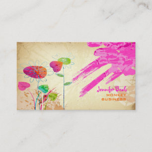 Carte De Visite PixDezines Grunge Vintage Floral ♥