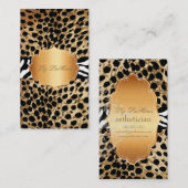 Carte De Visite PixDezines guépard vintage+zèbre (Devant / Derrière)