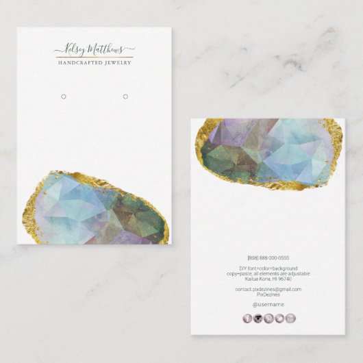 Carte De Visite PixDezines H2 Quartz Crystal Ombre bleu violet (Devant / Derrière)