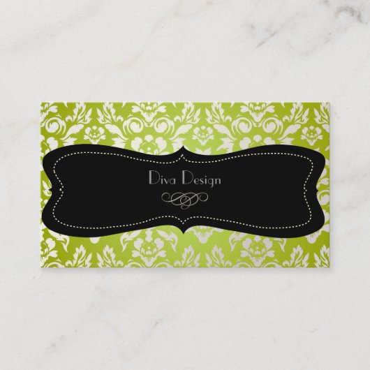 Carte De Visite PixDezines Haute Coutour Damask, Faux Pearl (Devant)