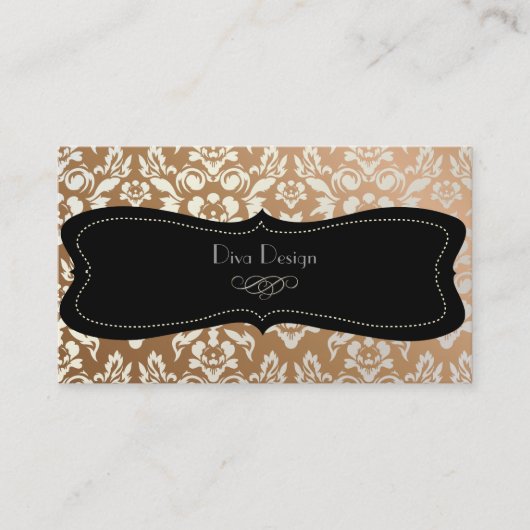 Carte De Visite PixDezines Haute Coutour Damask, Faux Pearl (Devant)