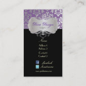 Carte De Visite PixDezines Haute Coutour Damask, Faux Silver (Dos)
