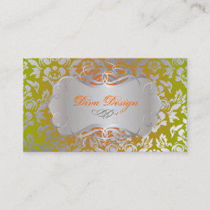 Carte De Visite PixDezines Haute Couture Damassé, Faux Argent