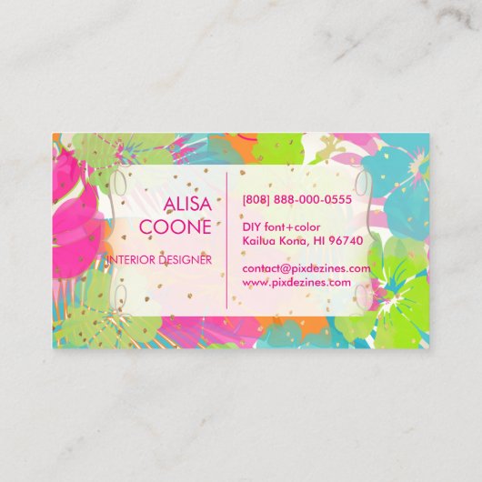 Carte De Visite PixDezines hibiscus/forêt tropicale/do-it-yourself (Dos)