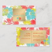 Carte De Visite PixDezines Hibiscus/Gold Specks/do-it-yourself Arr (Devant / Derrière)