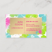 Carte De Visite PixDezines Hibiscus/Spectres d'or/Arrière - plan D (Dos)