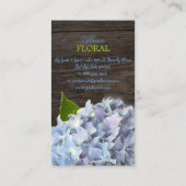 Carte De Visite PixDezines hydrangées bleues, fleuristes/panneaux  (Dos)