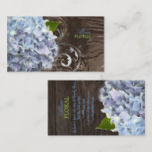 Carte De Visite PixDezines hydrangées bleues, fleuristes/panneaux  (Devant / Derrière)