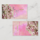 Carte De Visite PixDezines hydrangées/fleuristes roses vintages (Devant / Derrière)