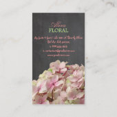 Carte De Visite PixDezines hydrangées roses, fleuristes/damiers (Dos)