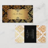 Carte De Visite PixDezines Joséphine Damask/DO-IT-YOURSELF couleur (Devant / Derrière)