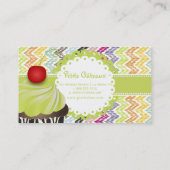 Carte De Visite PixDezines keylime cupcake+ikat chevron (Dos)