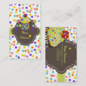 Carte De Visite PixDezines keylime tourbillonne cupcake+arroses (Devant / Derrière)